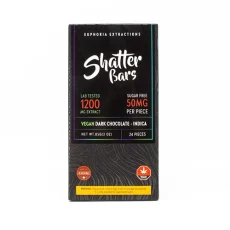 Front view of Euphoria Extractions Chocolate Bar 1200mg THC - Vegan Dark Chocolate Indica Flavour