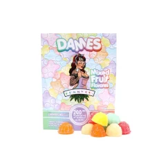 Mixed Fruit-flavored Dames Gummy Co 200mg THC Gummies package, featuring cannabis-infused gummies with 20mg of THC per piece. The packaging highlights a colorful mixed fruit theme with playful pastel designs. Available at Weed Market