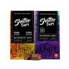 Two Euphoria Extractions Milk Chocolate Shatter Bars, one labeled Sativa and the other Indica, each with 500mg of THC and 24 pieces, in vibrant packaging