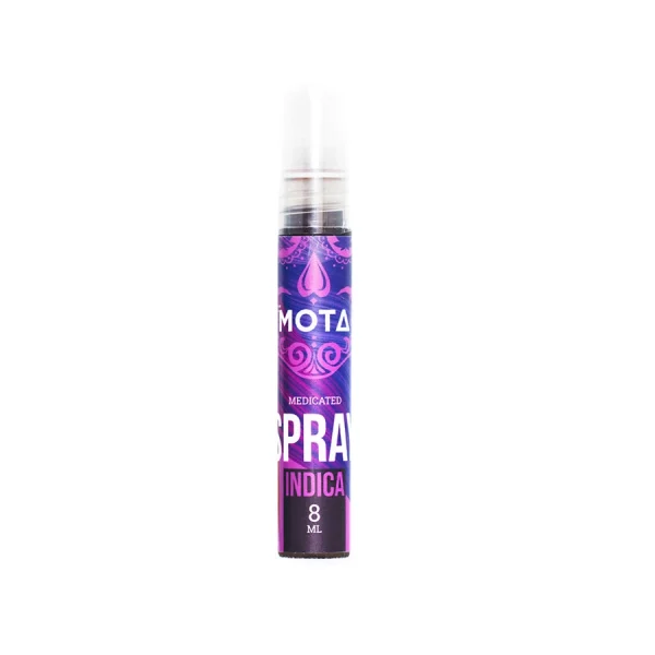 MOTA Pure THC Oil Spray bottle in Indica strain, 8 ml size