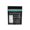 Back view of the Twisted Extracts Sour Lemon Twisted Singles CBD Gummies packaging, featuring nutritional information and usage instructions on a black and teal design