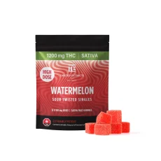 Twisted Extracts High Dose Sour Twisted Singles Watermelon 1200 mg THC in Sativa