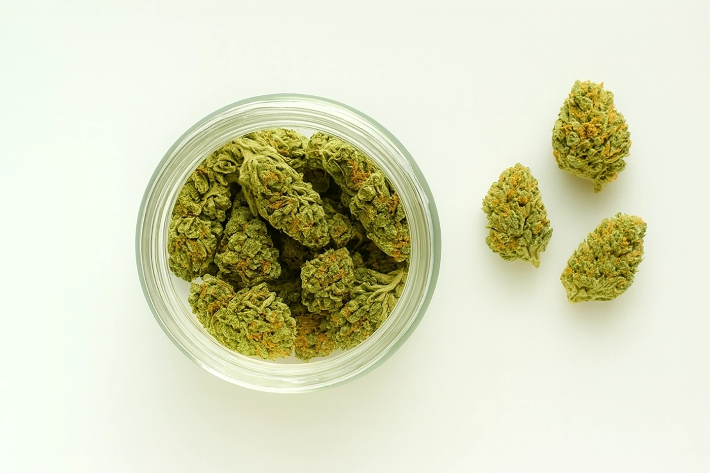 Glass jar filled with craft weed Canada flower from Weed Market